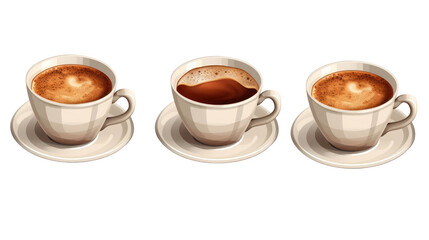 coffee set of coffee cup on the transparent background