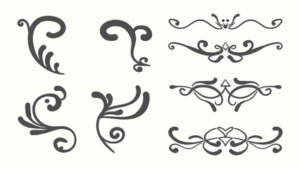 Decorative corners and dividers. Calligraphic ornamental frame