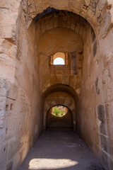 Fototapeta na wymiar El Jem Coliseum. The largest Roman amphitheater in Africa. Unesco World Heritage.