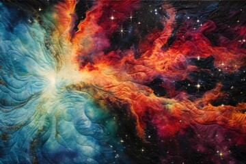 Radiant nebulae stitching the cosmic quilt. - obrazy, fototapety, plakaty