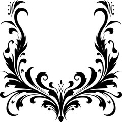 Halloween ornamental curls, swirls divider and filigree ornaments vector illustration. Frame or border design elements
