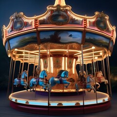 An ethereal, moonlit carousel with mythical creatures that carry you through the night4