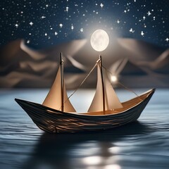 A dreamy, moonlit voyage in a paper boat across a sea of constellations4