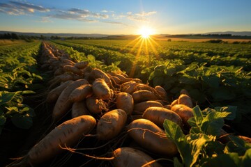 Batata. sweet potato. Agricultural concept with a copy space. - obrazy, fototapety, plakaty