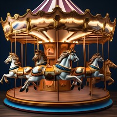 Fototapeta na wymiar A whimsical, starlit carousel with animals that come to life and leap into the sky1