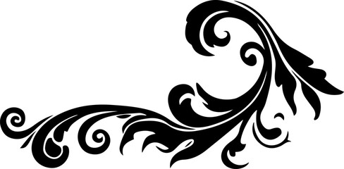 Halloween ornamental curls, swirls divider and filigree ornaments vector illustration. Frame or border design elements