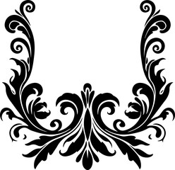 Halloween ornamental curls, swirls divider and filigree ornaments vector illustration. Frame or border design elements