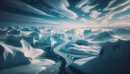 It's such a wonderful place (Arctic Glacier Looks Soft Like Ice Creamy) Generative AI