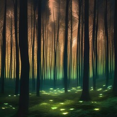 A dreamy, bioluminescent forest where fireflies create intricate patterns in the night4