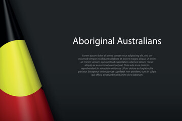 flag of Aboriginal Australians, Ethnic group, isolated on background with copyspace