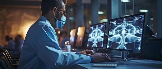 A young, male radiology doctor who works in the clinic.