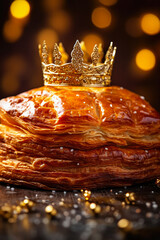 Delicious Traditional Galette des Rois Close-Up