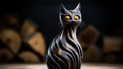 Mystical Patterned Cat Artwork