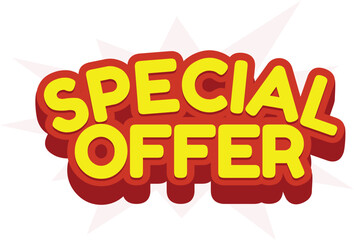 Special Offer 3d Promotion Sticker Vector