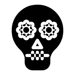 skull and crossbones day of the dead icon illustration