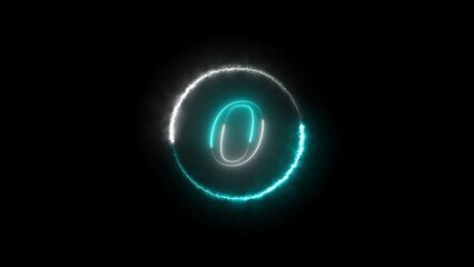 abstract glowing neon countdown timer number illustration 4k 