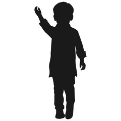 cute little boy silhouette