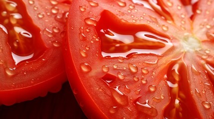 a fresh slice of red tomato