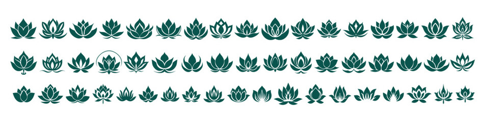 Abstract vector lotus flower symbol. Vector floral labels for Wellness.