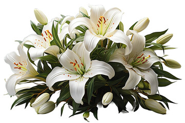 Fototapeta premium Colorful floral bouquet of botanical summer flowers for wedding, valentine anniversary isolated PNG Background. Generative Ai.