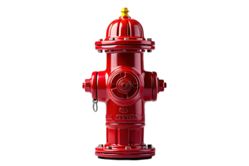 bright red fire hydrant isolated PNG Background. Generative Ai.