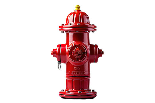 bright red fire hydrant isolated PNG Background. Generative Ai.