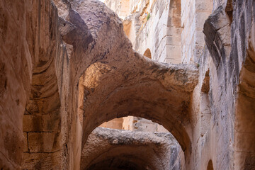 El Jem Coliseum. The largest Roman amphitheater in Africa. Unesco World Heritage.