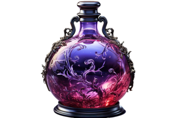 elixir of fantasy games for a bottle isolated PNG Background. Generative Ai.
