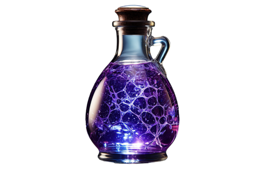 elixir of fantasy games for a bottle isolated PNG Background. Generative Ai.