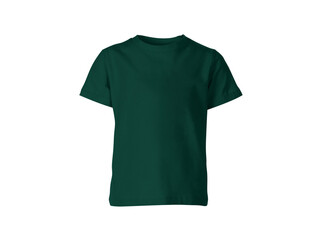 The isolated forest green colour blank fashion tee front mockup template