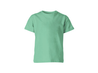 The isolated mint green colour blank fashion tee front mockup template