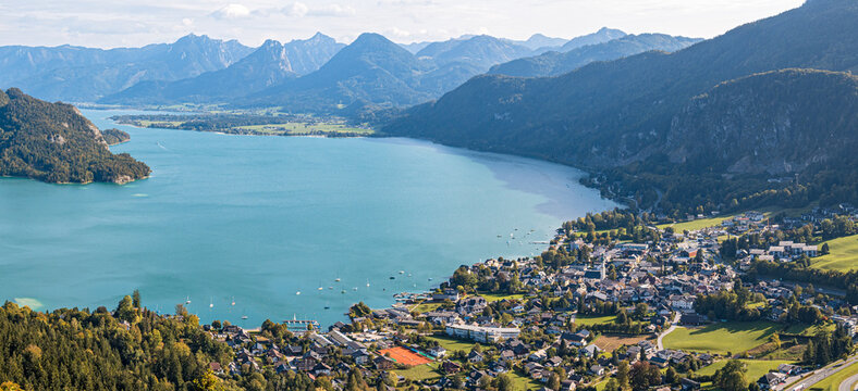 Blick vom Plombergstein auf Sankt Gilgen