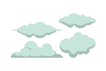 vector cartoon clouds set