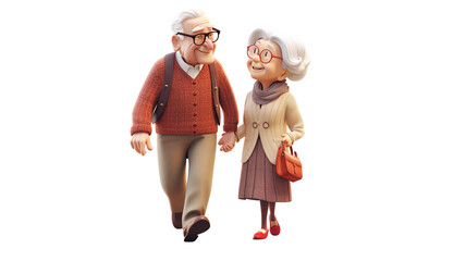 endearing smiling elderly couple Generative AI