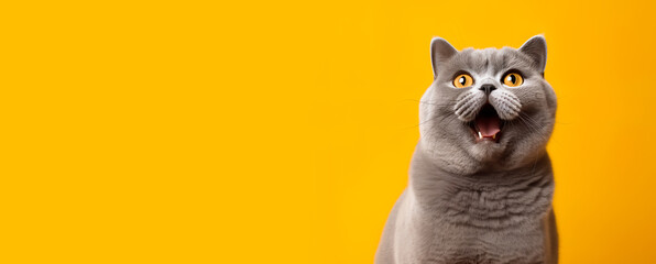 Portrait shot of British shorthair cat with cute face.studio background.pet and relationship concepts - obrazy, fototapety, plakaty