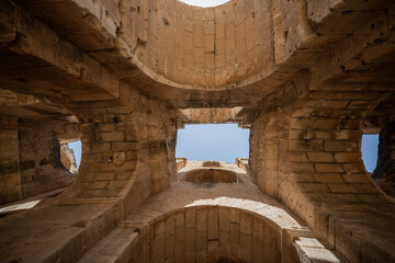 Fototapeta na wymiar El Jem Coliseum. The largest Roman amphitheater in Africa. Unesco World Heritage.