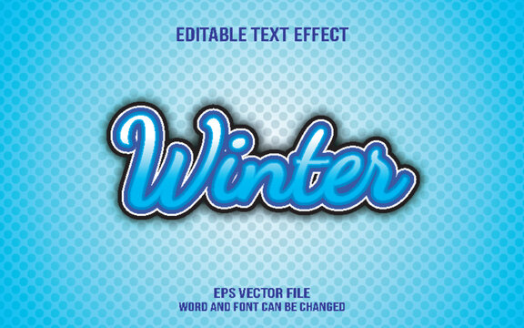 Winter editable text effect design