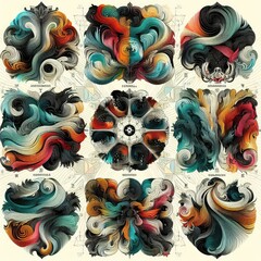 textured and bright images of zodiac signs