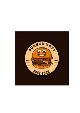 Logo for delicious and delicious burger food