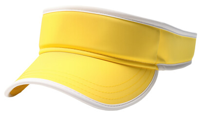 Yellow tennis visor cap isolated. - obrazy, fototapety, plakaty