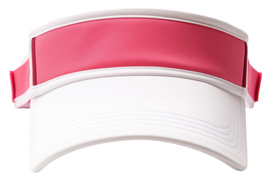 Pink tennis visor cap isolated.