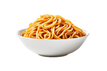 Steaming Hot Noodles in a Bowl Isolated on Transparent Background