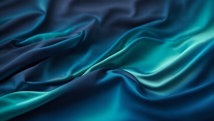 Obraz premium turquoise and blue texture 3D fabric layers in gradient vector banner. Cover layout material design template. Abstract realistic textile, material, decoration textured wavy layers