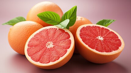 Grapefruit in white background. Generative AI.