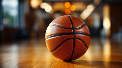 Obraz premium Image of a basketball close-up. Generative AI.