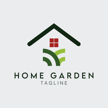 home garden logo vector illustration design