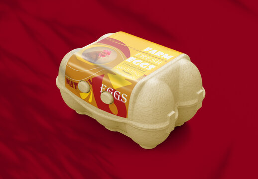 6 Eggs Carton Safe Pack Mockup