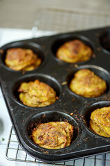 Crispy  Thyme Potato Stacks .selective focus