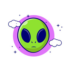 Alien illustration, Vector, Icon Isolated