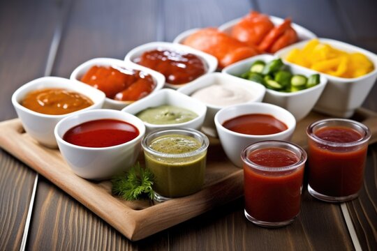 sauces and condiments accompanying bbq sausages